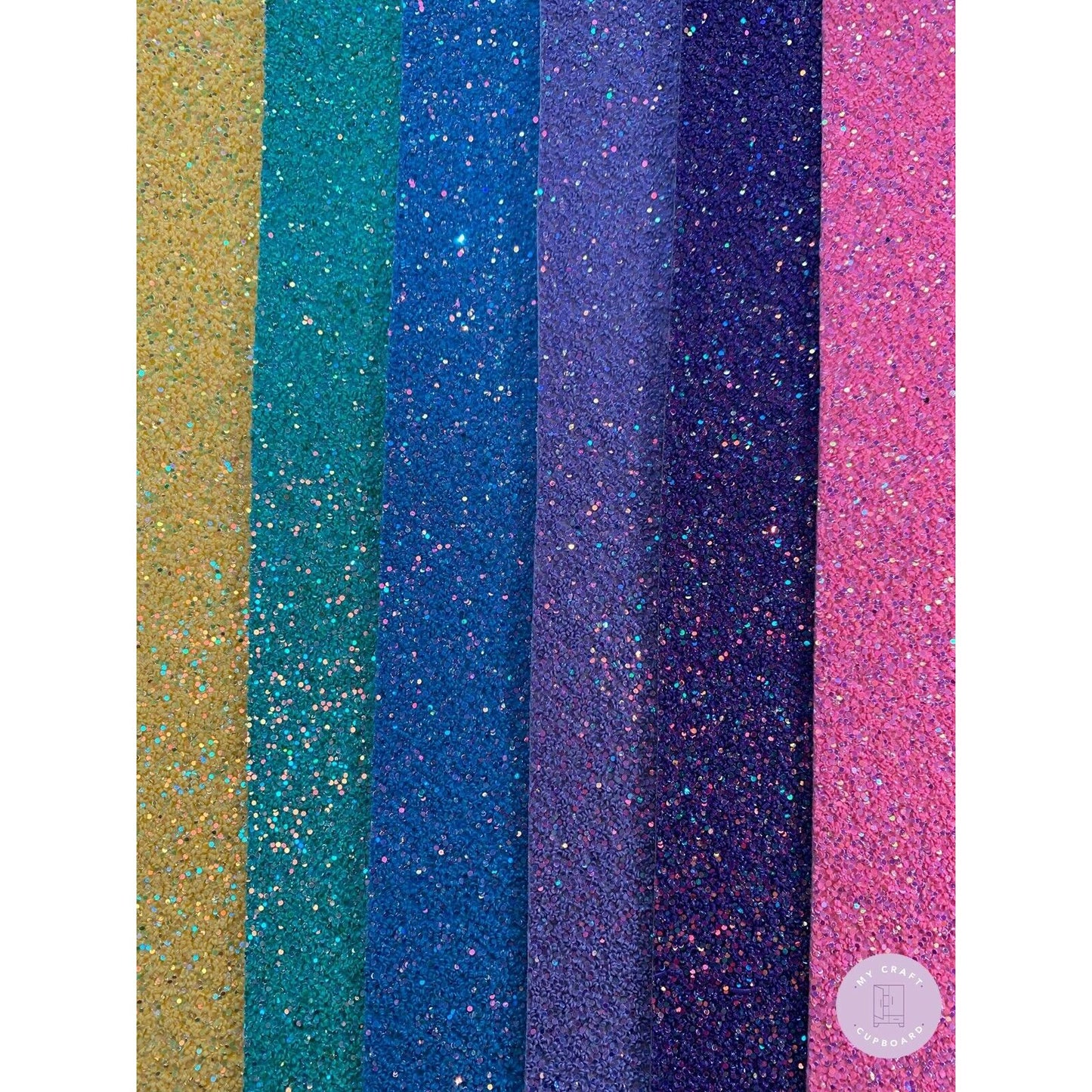 Chunky Glitter Fabric Sheets Electric Brights Colours A4 Sheet Bow Making Craft