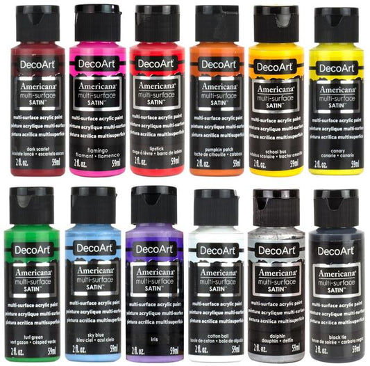 DecoArt Americana Multi-Surface Satin Acrylic Paint Durable Finish 2oz 59ml size