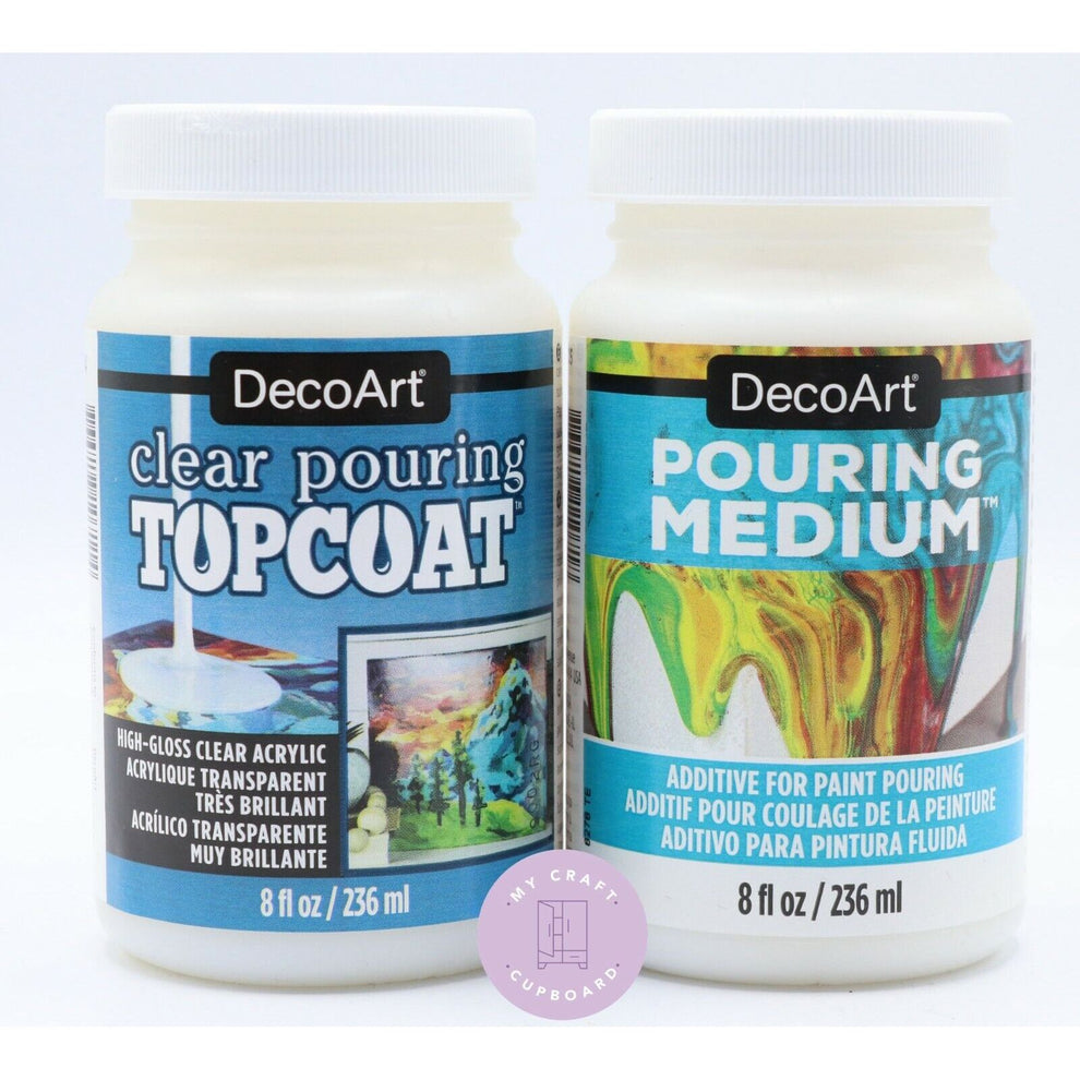DecoArt Pouring Medium and Top Coat Twin Pack 8fl oz - Paint Pouring S ...