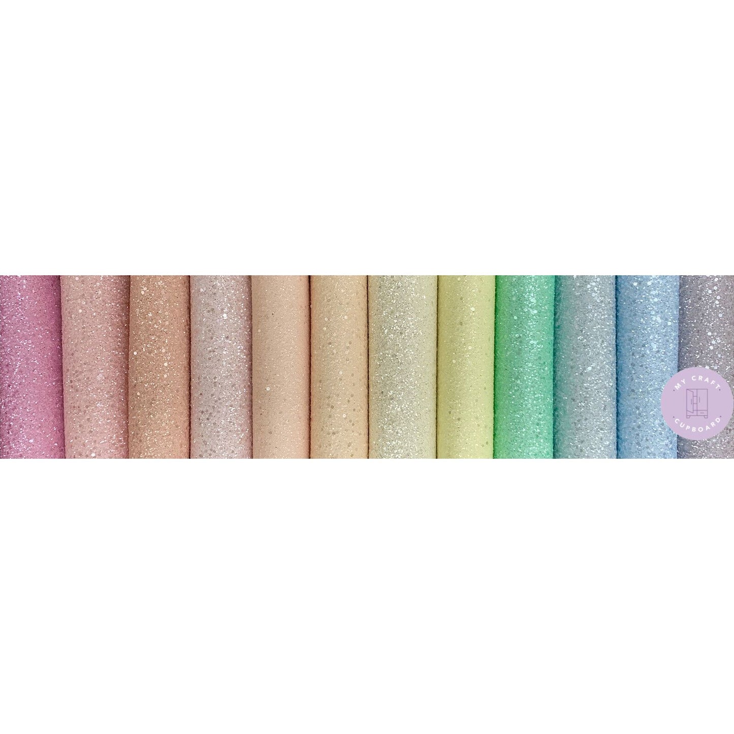 Pastel Chunky Glitter Sparkly Fabric A4 Sheets 12 Colours Hair Bows & Crafts