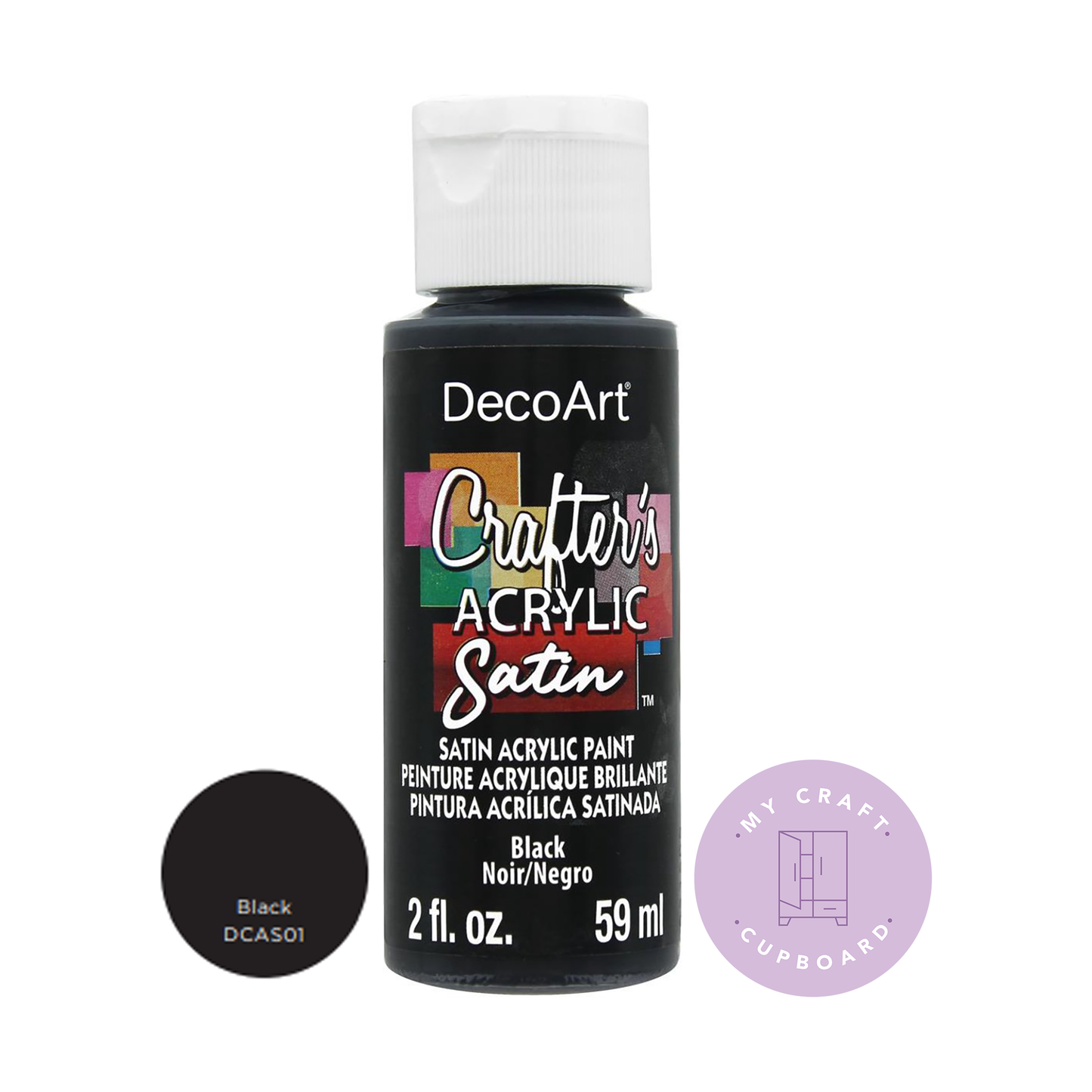 Black Satin 2oz DCAS01 Crafters Acrylic