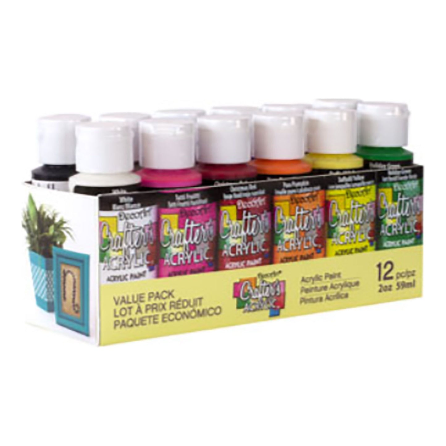 DecoArt Crafters Acrylic 12 Pack 2oz Paint DASK353