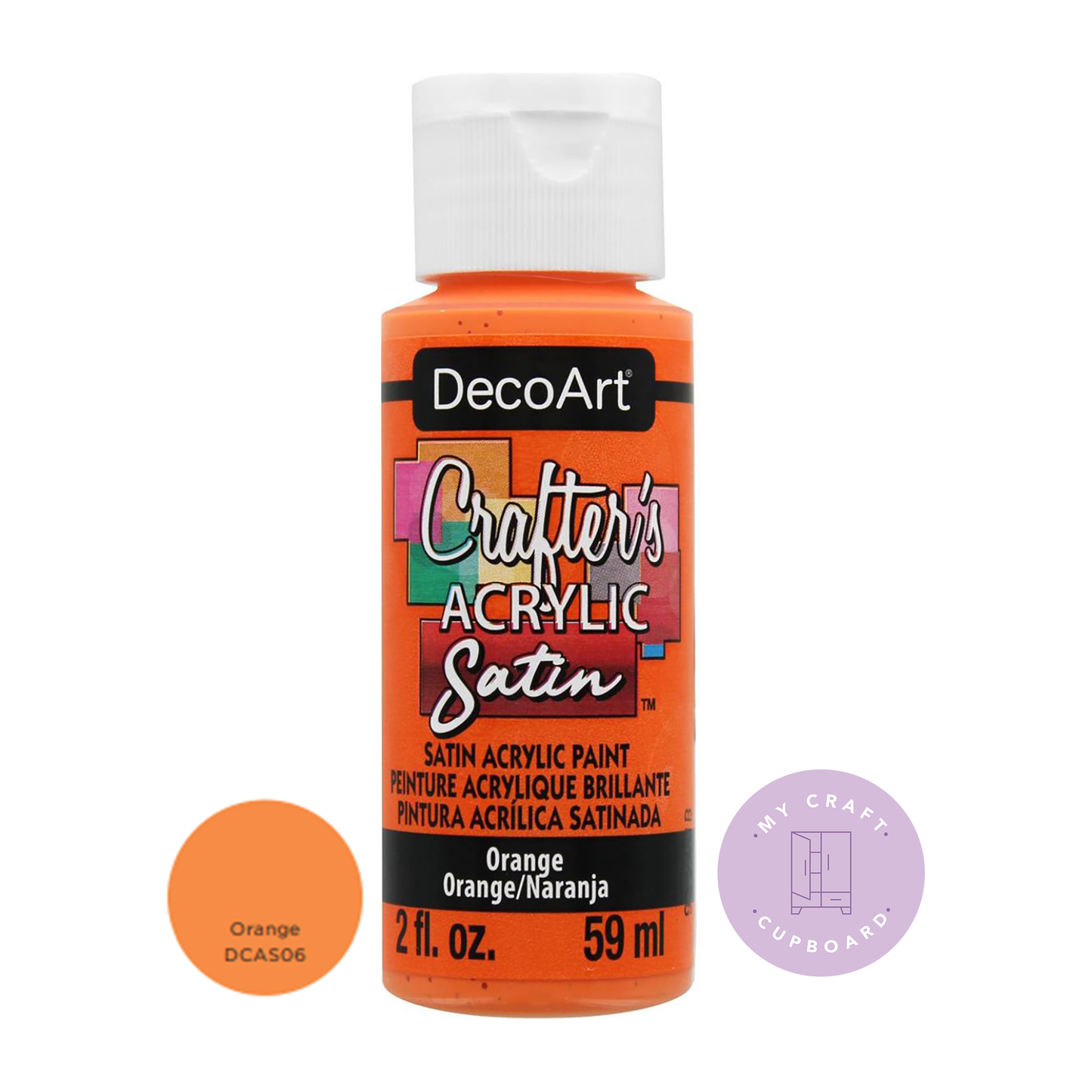 Orange Satin 2oz DCAS06 Crafters Acrylic