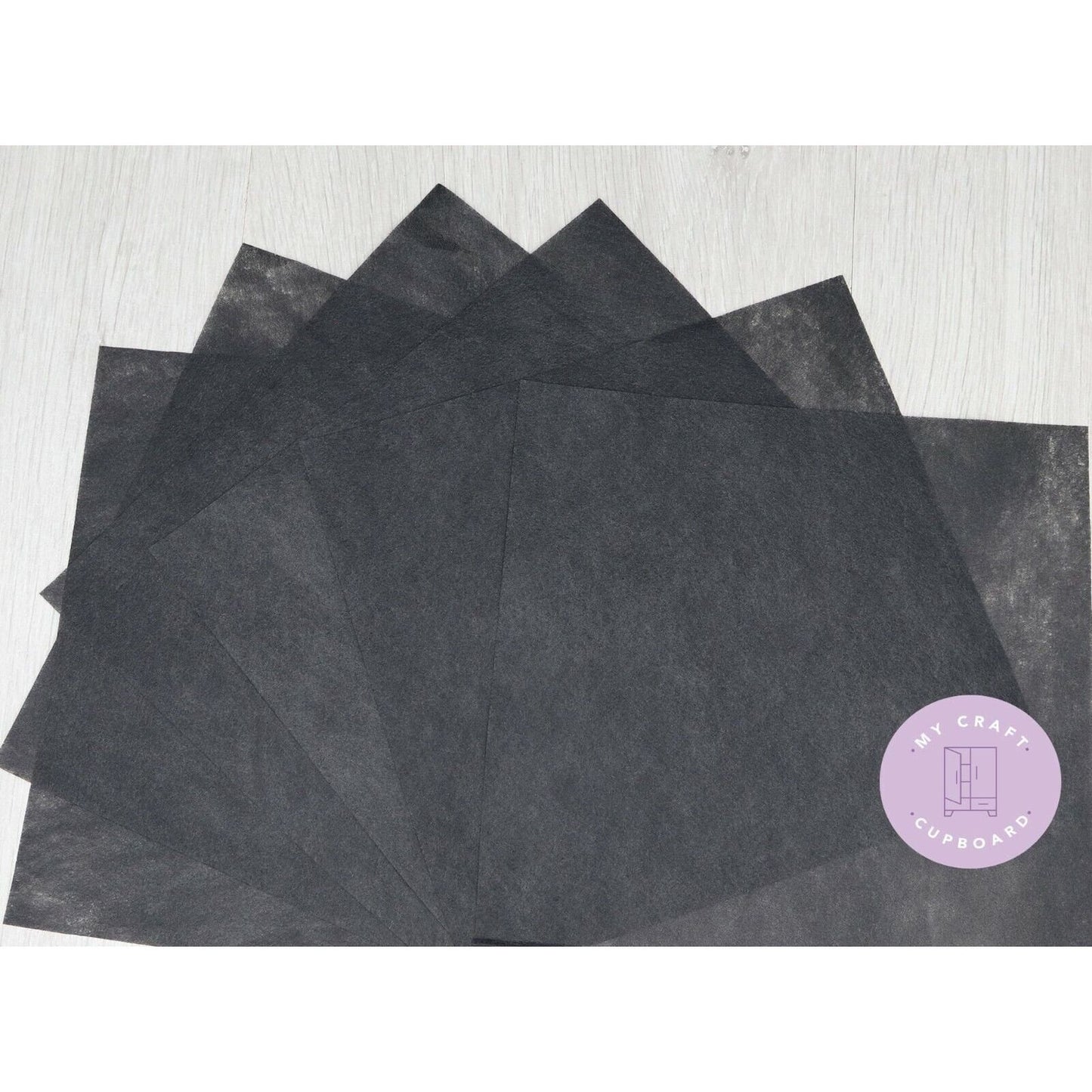 100 x Black Tear Away Embroidery Stabiliser 40g Medium Weight 18 x 18cm sheets